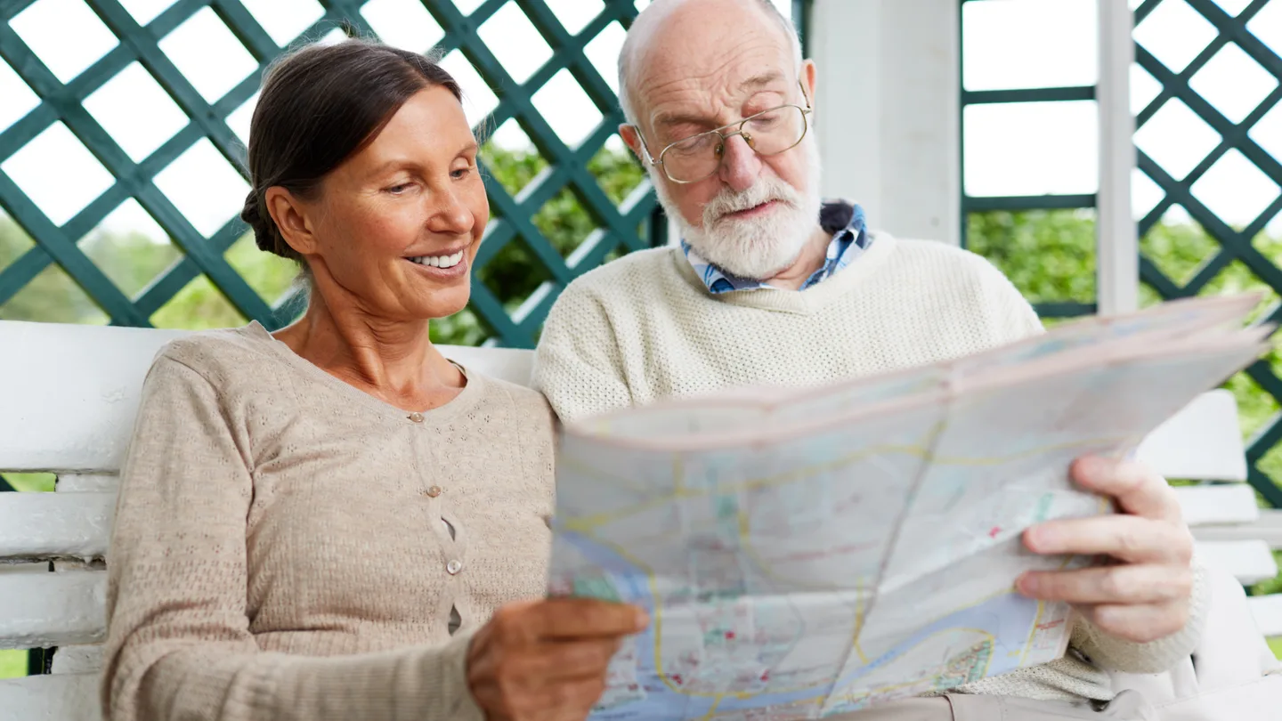 Travel guide map used before an overseas pilgrimage departure
